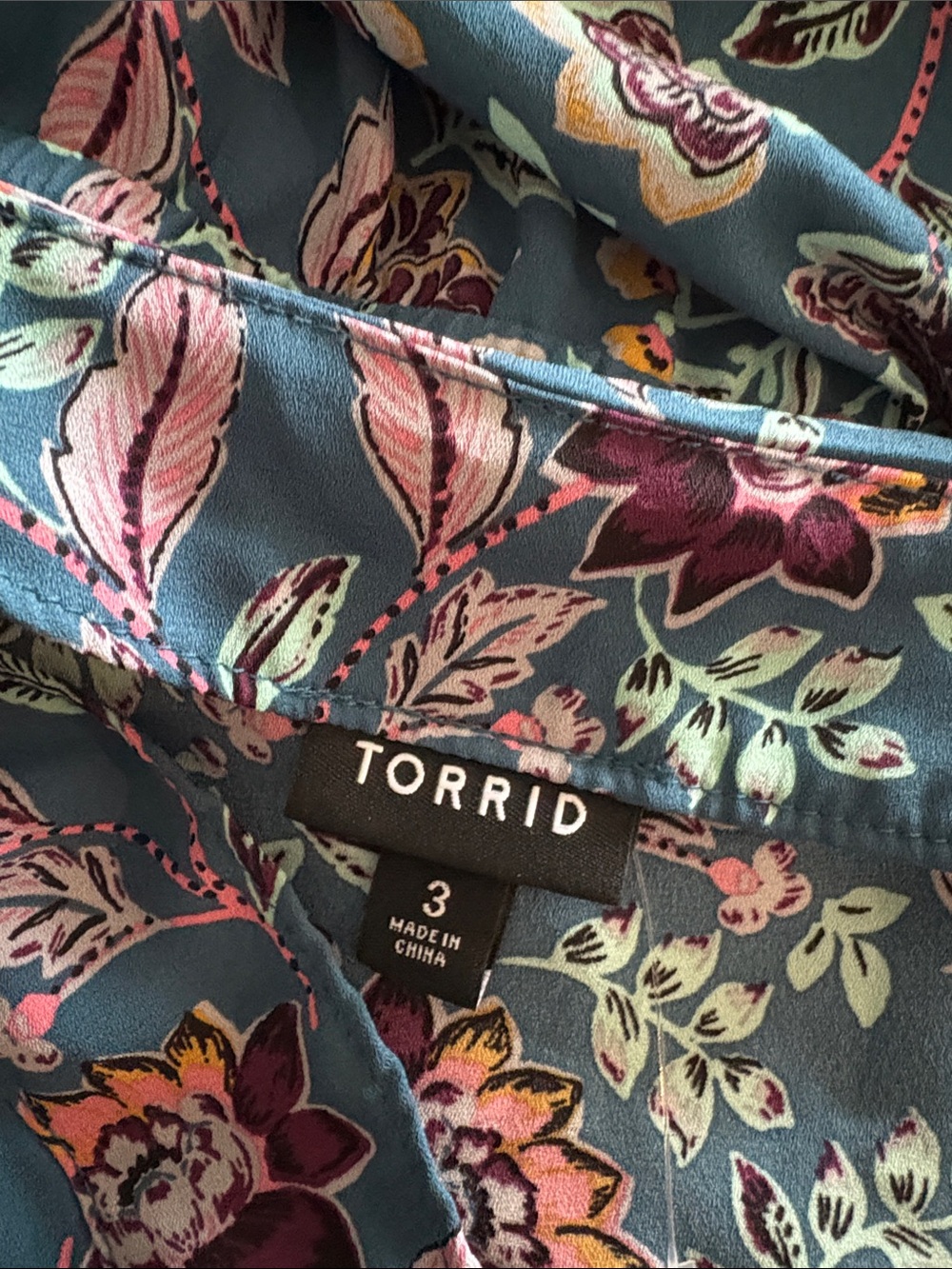 Torrid 3 3X floral wrap tunic shirt 1806 - Picture 5 of 6